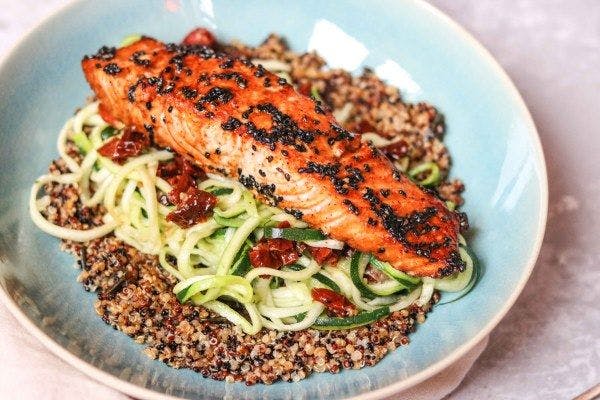 Baked Salmon with Zoodles