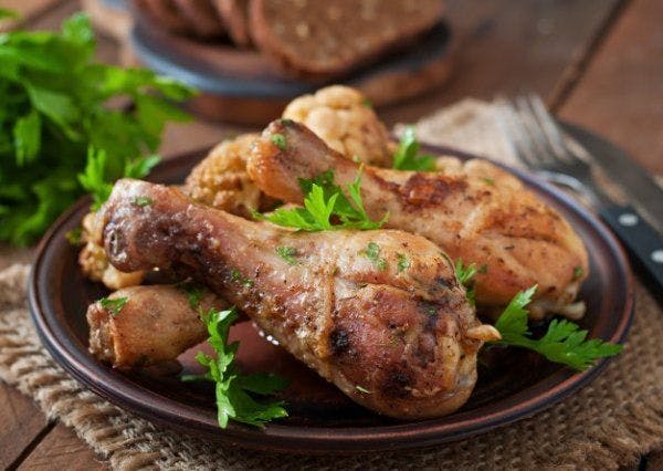 Grilled Asian Chicken Drumsticks w/ Greens