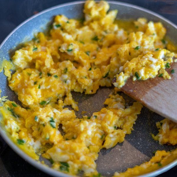 Pesto Scrambled Eggs by Dan & Steph