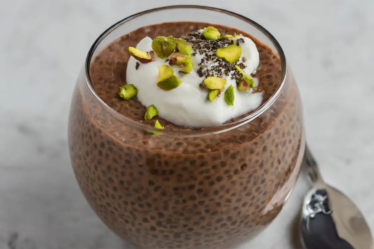 Chocolate Chia Pudding with Man Shake Choc Mousse